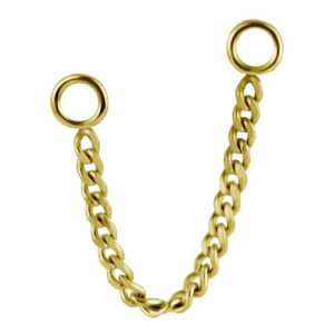 18k gold chain accessory connector piercing jewelry