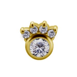 18k gold internally threaded attachment jewelled gem crystal piercing jewelry crown