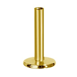 18k gold internally threaded labret base piercing jewelry
