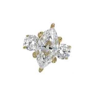 anatometal 18k gold marquise with accents jewelled prong set gem crystal piercing jewelry attachment