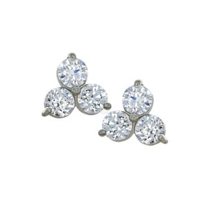 anatometal 18k gold trio jewelled prong set gem crystal piercing jewelry attachment