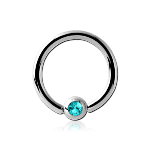 steel ball closure ring jewelled gem crystal piercing jewelry