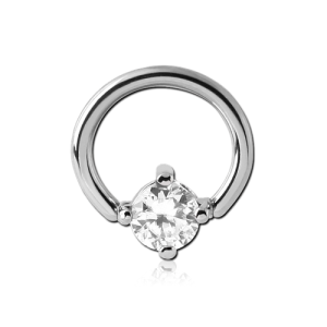 steel ball closure ring jewelled gem crystal piercing jewelry