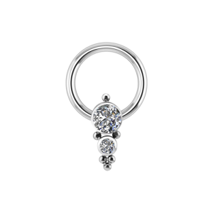 steel ball closure ring jewelled gem crystal cluster ornamental piercing jewelry