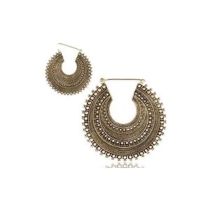 brass tribal ornamental earrings hoops weights jewelry