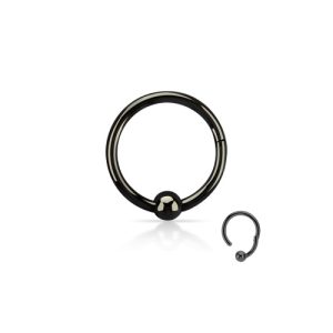 black steel ball closure clicker hinged ring piercing jewelry