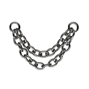 black steel double chain accessory piercing jewelry