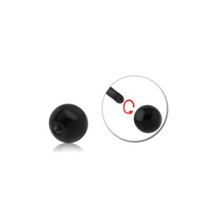 black steel mini ball attachment externally threaded piercing