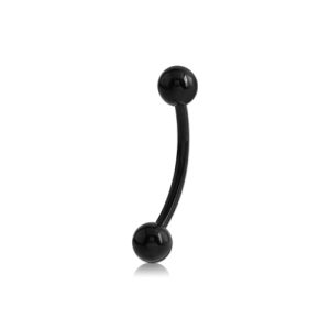 black steel bent curved barbell mini bananabell piercing jewelry