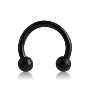 black steel circular barbell piercing jewelry