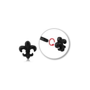 black steel fleur de lis attachment externally threaded piercing