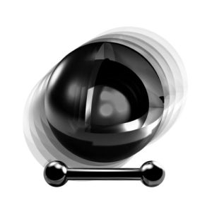 black titanium internally threaded barbell rattle