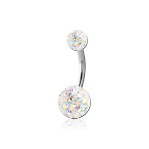 steel epoxy crystalline navel bananabell jewelled curved barbell