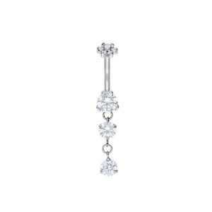 titanium internally threaded navel bananabell jewelled flower curved barbell