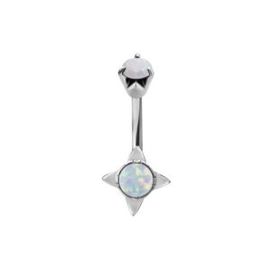 steel navel bananabell opal curved barbell