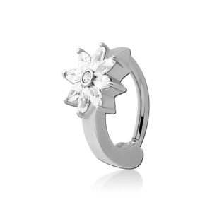 steel navel clicker jewelled flower