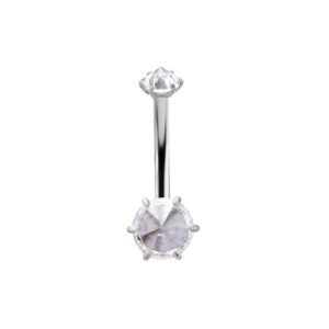 steel internally threaded jewelled navel bananabell curved barbell