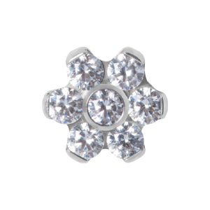 titanium jewelled flower attachment internally threaded piercing
