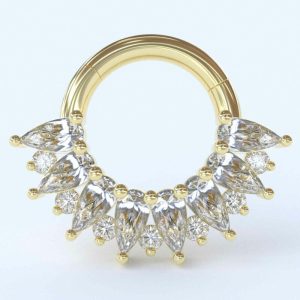 shanga gioielli 18k gold hinged clicker ring jewelled crystal gem ornamental piercing jewelry dolomiti