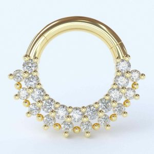 shanga gioielli 18k gold hinged clicker ring jewelled crystal gem ornamental piercing jewelry victoria