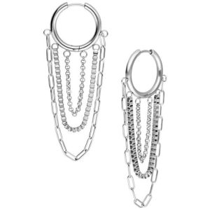 steel chains hoops earrings jewelry