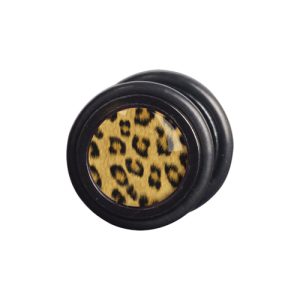 black steel fake plug piercing jewelry picture leopard