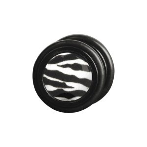 black steel fake plug piercing jewelry picture zebra