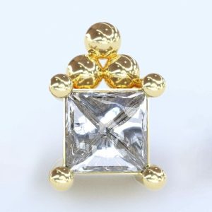 shanga gioielli 18k gold attachment jewelled crystal gem ornamental piercing jewelry square alisea