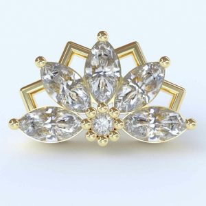 shanga gioielli 18k gold attachment jewelled crystal gem ornamental piercing jewelry dolomiti triangle cluster