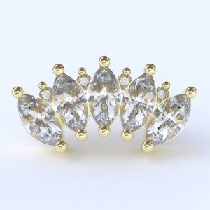 shanga gioielli 18k gold attachment jewelled crystal gem ornamental cluster piercing jewelry cortina