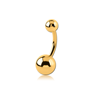 steel gold plated navel bananabell curved barbell