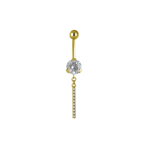 steel gold plated navel bananabell jewelled crystal line curved barbell