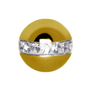 steel gold plated crystalline ball attachment jewelled externally threaded piercing