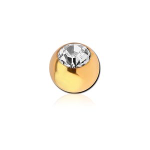 steel gold plated jewelled ball attachment externally threaded piercing