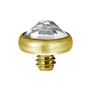 titanium gold plated jewelled disc attachment internally threaded piercing