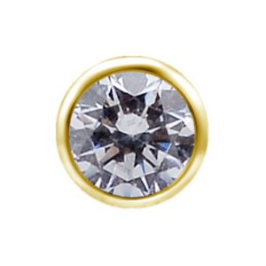 gold plated titanium jewelled crystal disc attachment internally threaded piercing jewelry