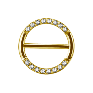 gold plated steel nipple shield jewelled clicker piercing jewelry