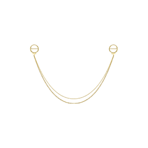 gold plated steel clicker rings with double chain nipple piercing jewelry