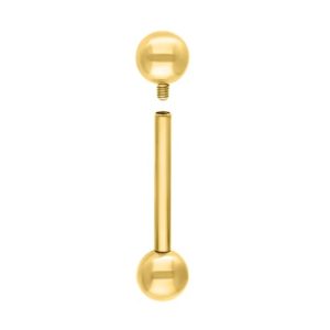 titanium gold plated internally threaded basic barbell