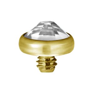 gold plated titanium jewelled crystal disc attachment internally threaded piercing jewelry