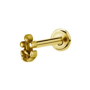 gold plated titanium internally threaded labret with anchor attachment piercing jewelry
