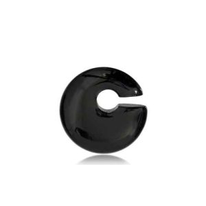 black glass ear weights stretched earlobe piercing jewelry