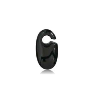 black glass ear weights stretched earlobe piercing jewelry
