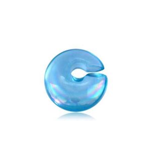 rainbow aqua glass ear weights stretched earlobe piercing jewelry