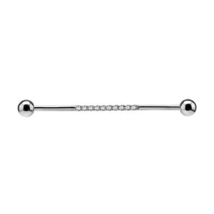 steel industrial barbell jewelled crystal line