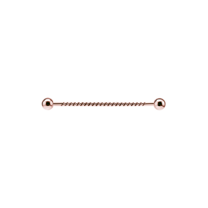 steel rose gold plated industrial barbell twisted rope