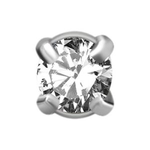 steel jewelled prong set attachment piercing internally threaded