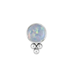 leroi titanium internally threaded ornamental opal attachment piercing jewelry haute couture bijoux
