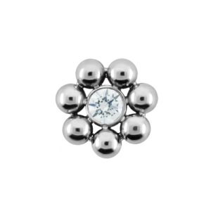 leroi titanium internally threaded ornamental jewelled gem crystal attachment piercing jewelry haute couture bijoux