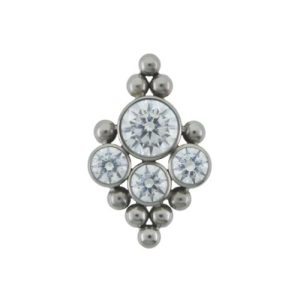 leroi titanium internally threaded ornamental jewelled gem crystal attachment piercing jewelry haute couture bijoux